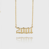 Gold Birth Year Necklace 2001 | PRYA