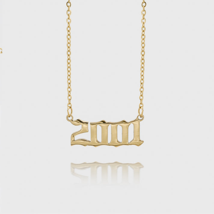 Gold Birth Year Necklace 2001 | PRYA