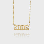 Gold Birth Year Necklace 2002 | PRYA