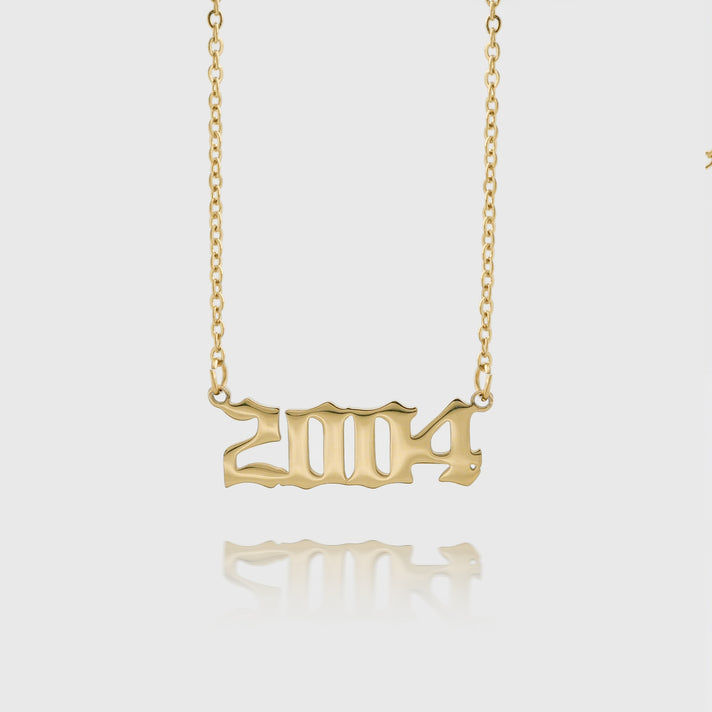 Gold Birth Year Necklace 2004 | PRYA