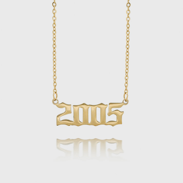 Gold Birth Year Necklace 2005 | PRYA