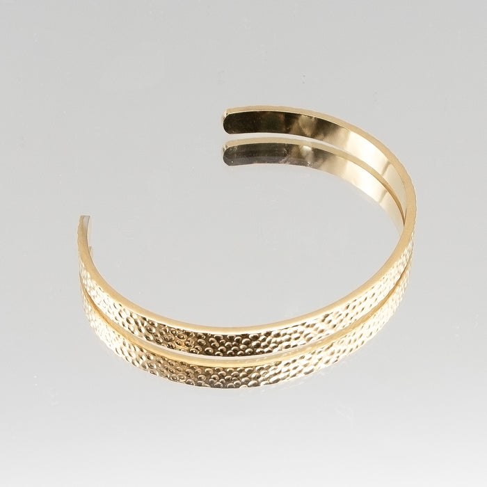 image of gold textured adjustable bangle from prya