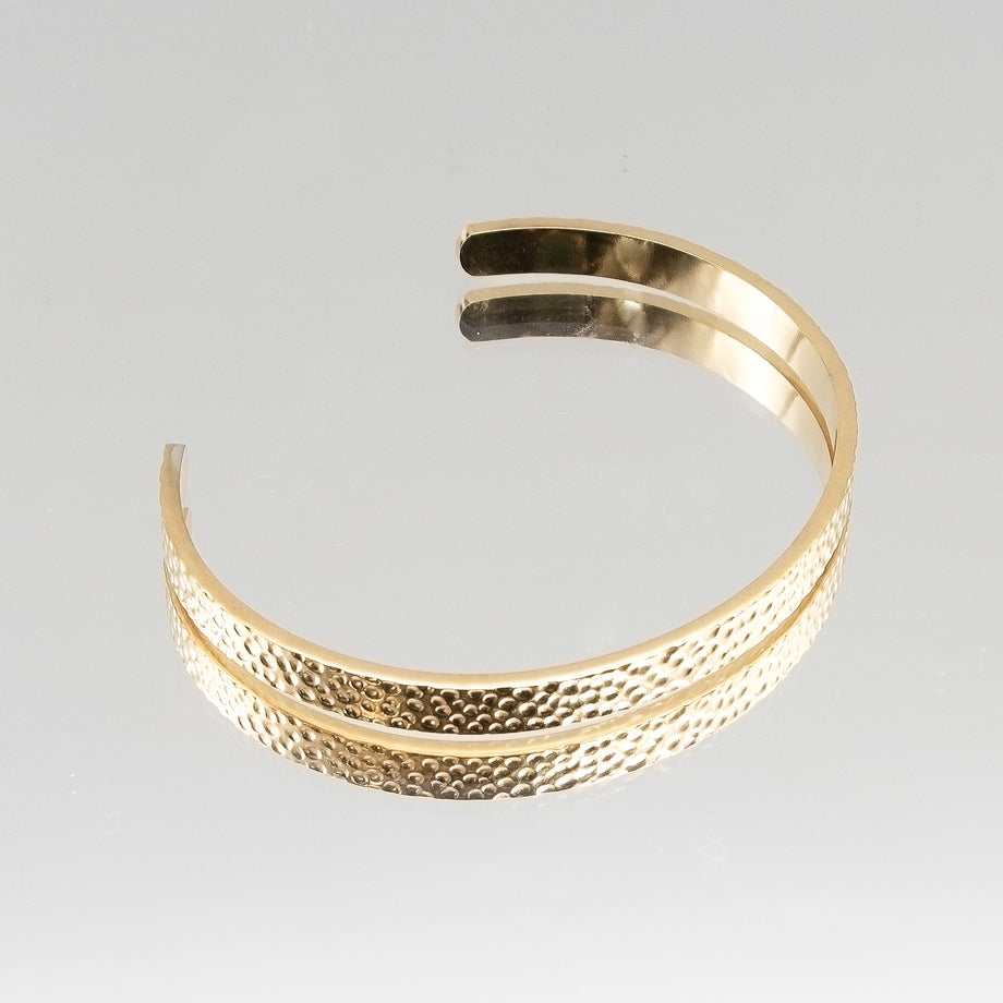 image of gold textured adjustable bangle from prya