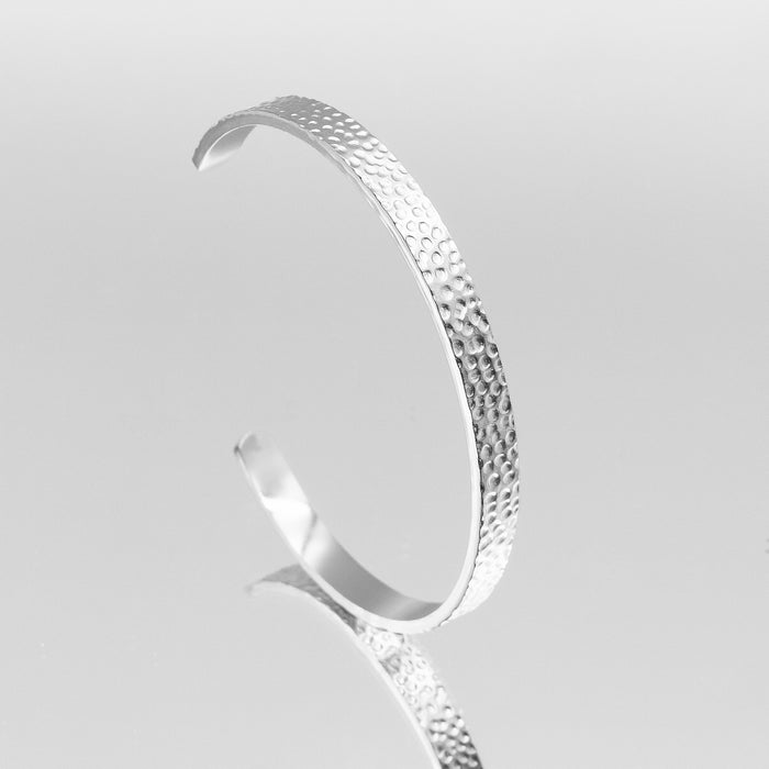 image of silver textured adjustable bangle from prya