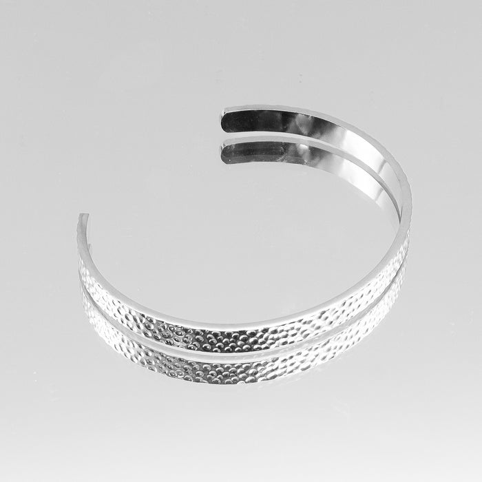 image of silver textured adjustable bangle from prya