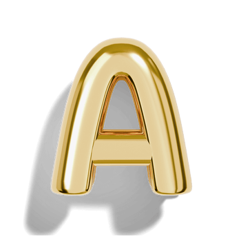 Gold Bubble Letter Charms