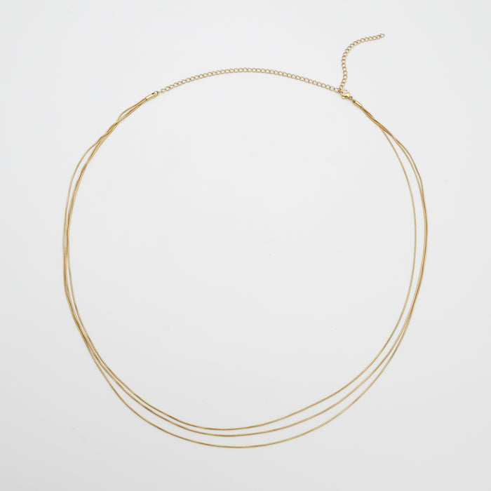 aaliyah triple belly chain in gold