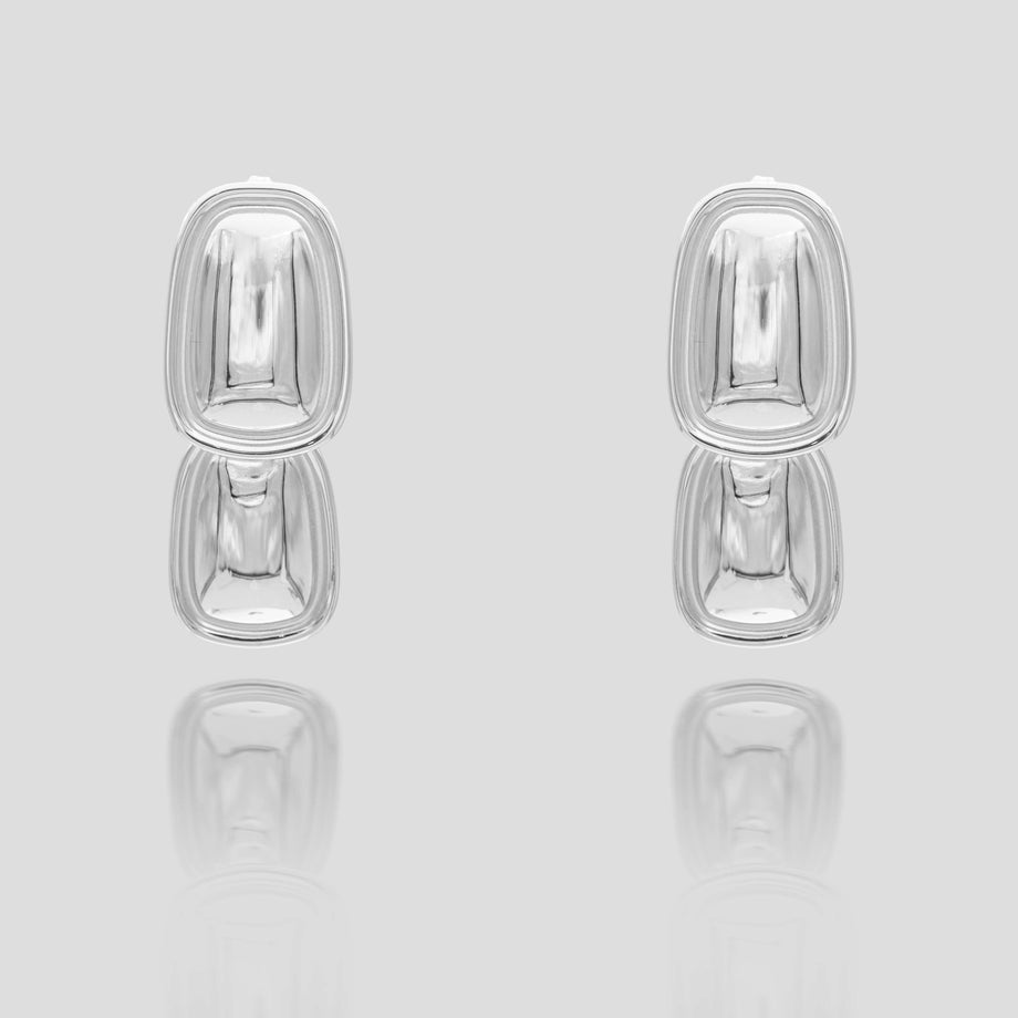 Aiza Earrings, an elegant drop earring, Silver plated Stainless Steel from prya