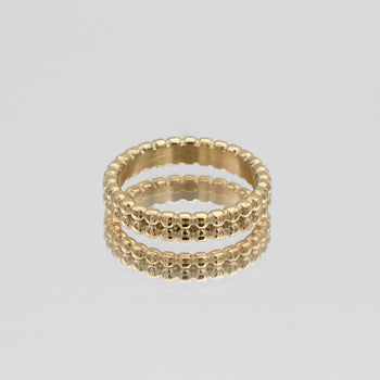 Aiza Beaded Band Ring in 18k gold-plated from prya