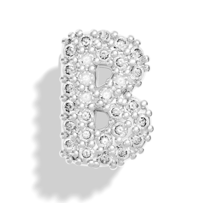 Silver Pave Bubble Letter Charms