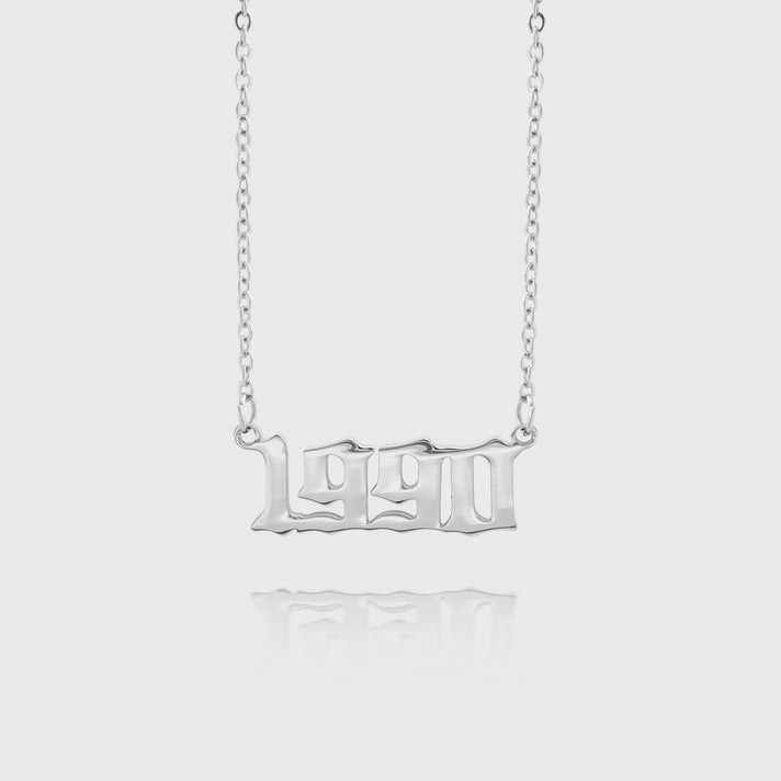 Silver Birth Year Necklace 1990 | PRYA
