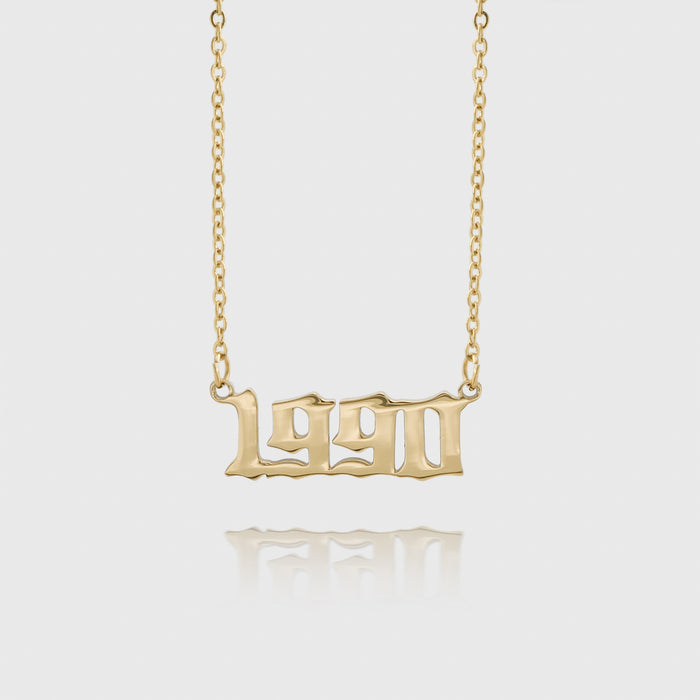 Gold Birth Year Necklace 1990 | PRYA