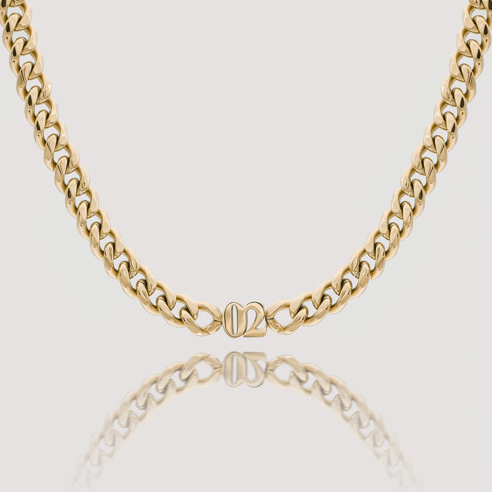 personalised 18k gold plated birth year choker necklace