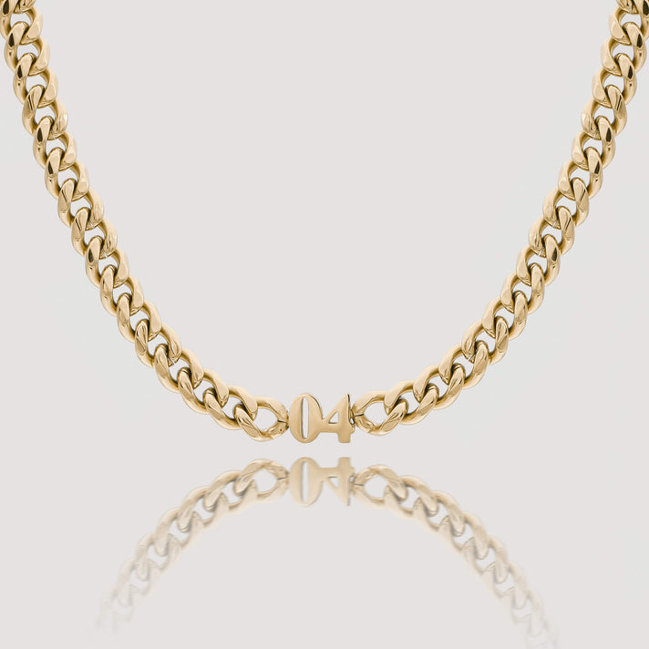 personalised 18k gold plated birth year choker necklace