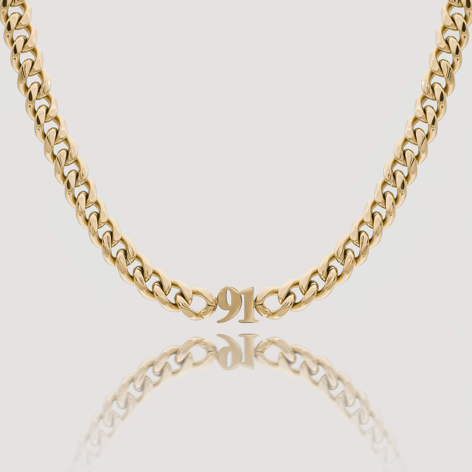 personalised 18k gold plated birth year choker necklace