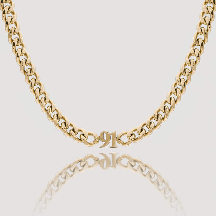 personalised 18k gold plated birth year choker necklace