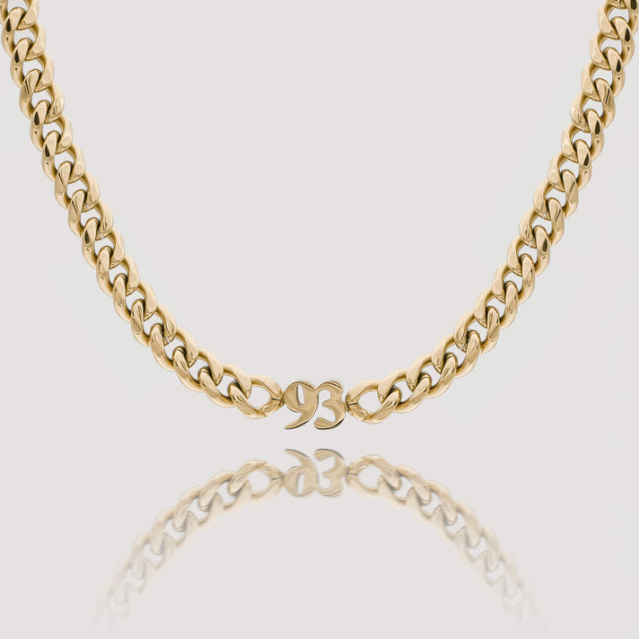 personalised 18k gold plated birth year choker necklace