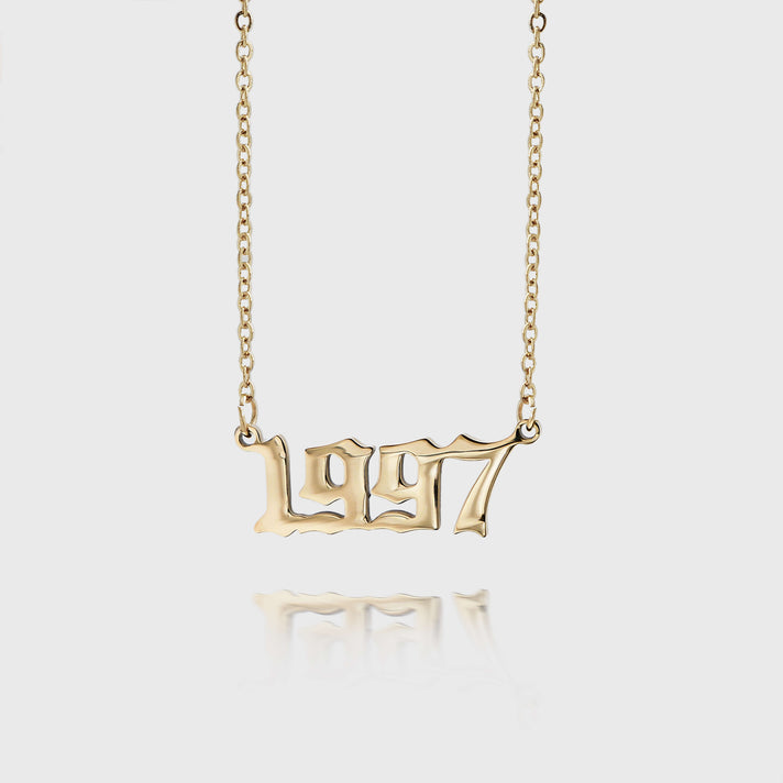 Gold Birth Year Necklace 1997| PRYA