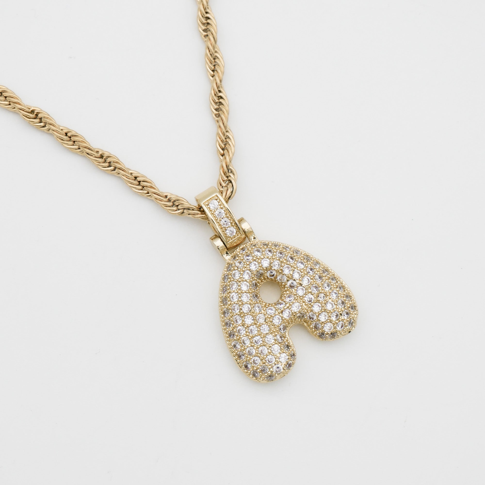Neck Less A The Original Bubble Letter Necklace | Gold Or Silver | PRYA