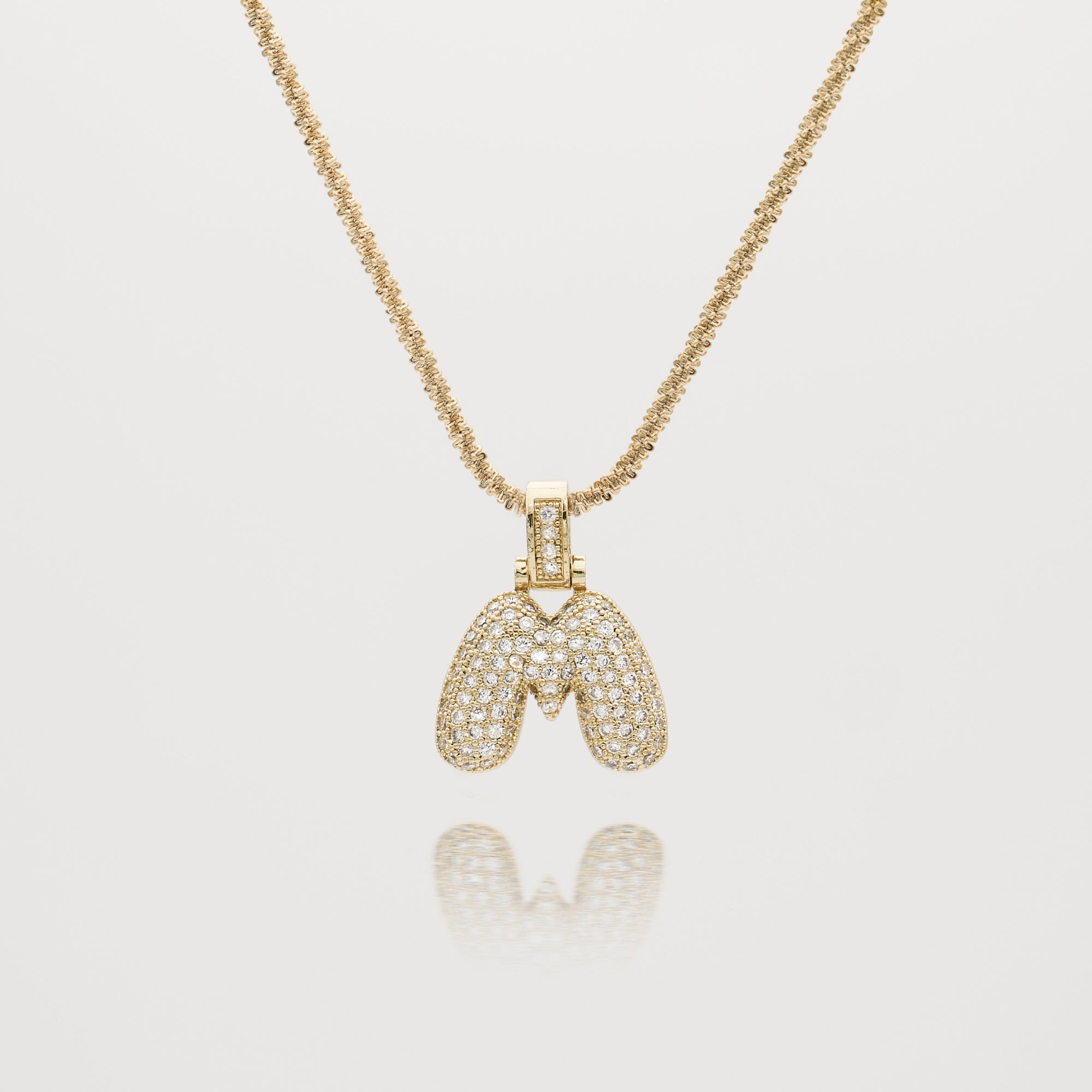 ICY Bubble Letter Initial Necklace