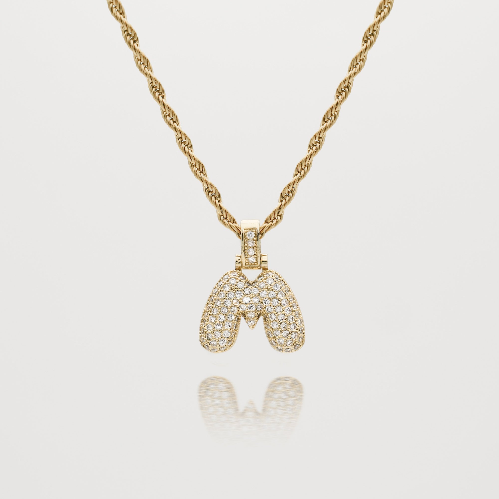 ICY Bubble Letter Initial Necklace