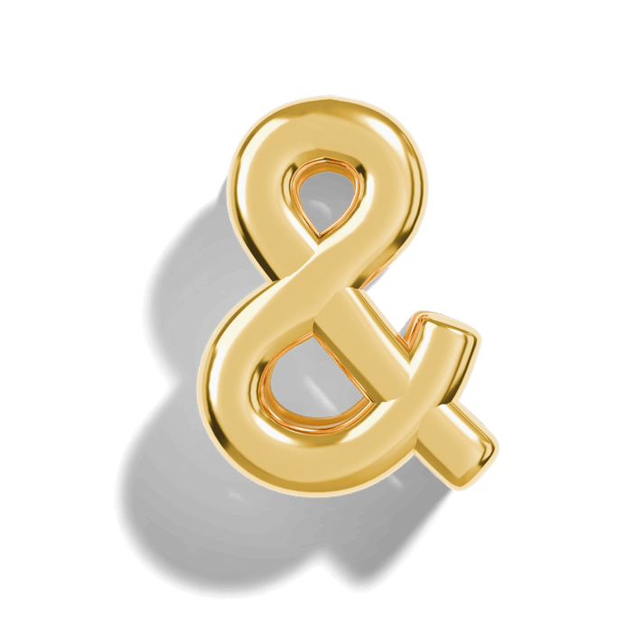 Gold Bubble Letter Charms