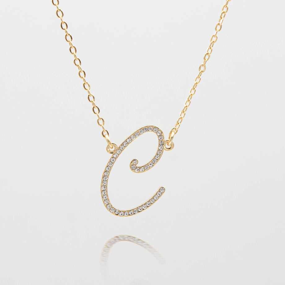 sydney initial necklace with letter 'c' in gold from prya