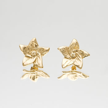 Camilla Flower Earrings feature a stunning design inspired by beautiful lilies, crafted in 18k gold plated stainless steel