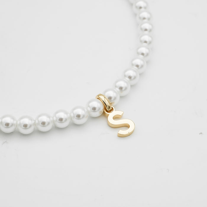 Collier Initial Perle Classique