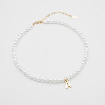 Classic Pearl Initial Necklace