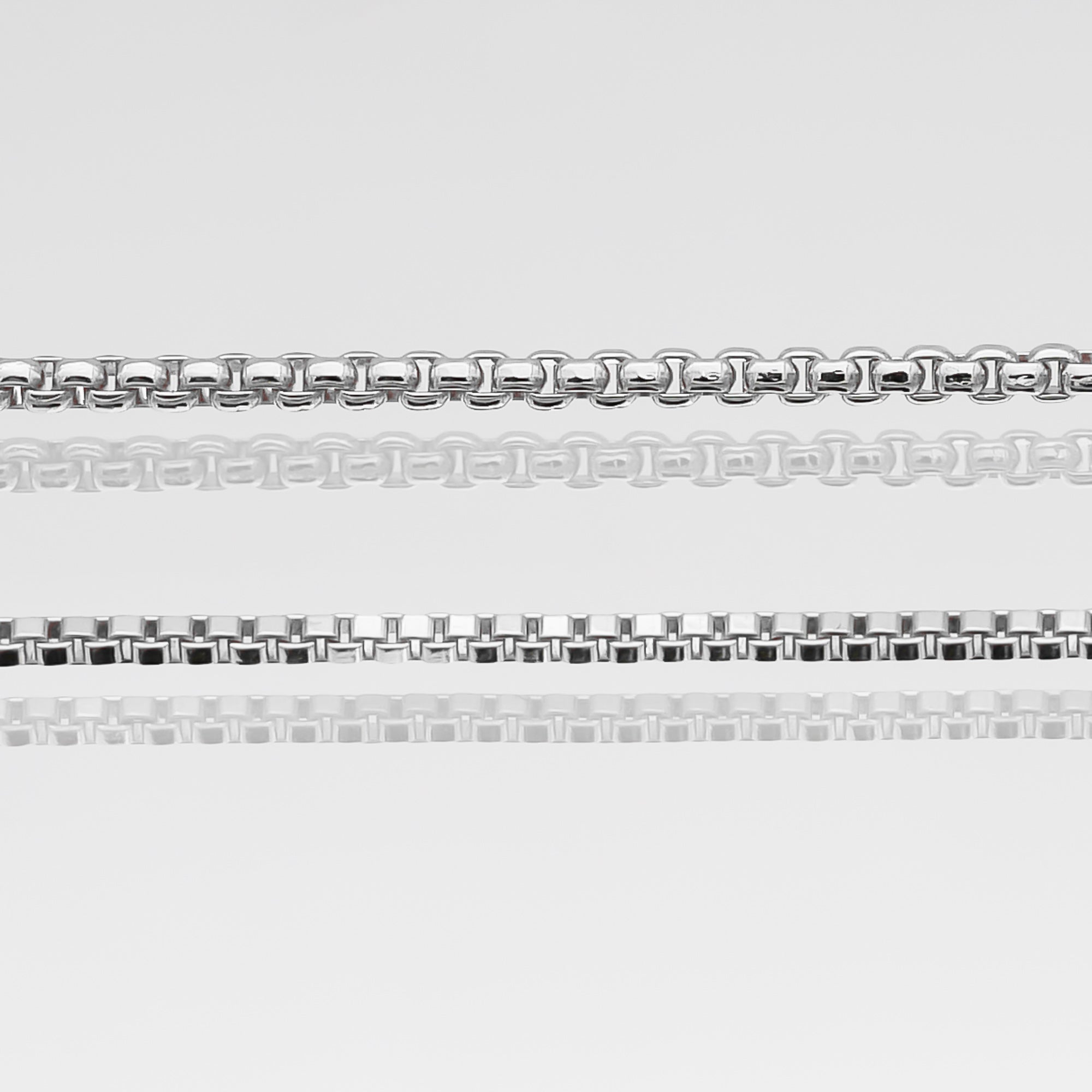 Chain Style, Box or Round Box Chain in Silver