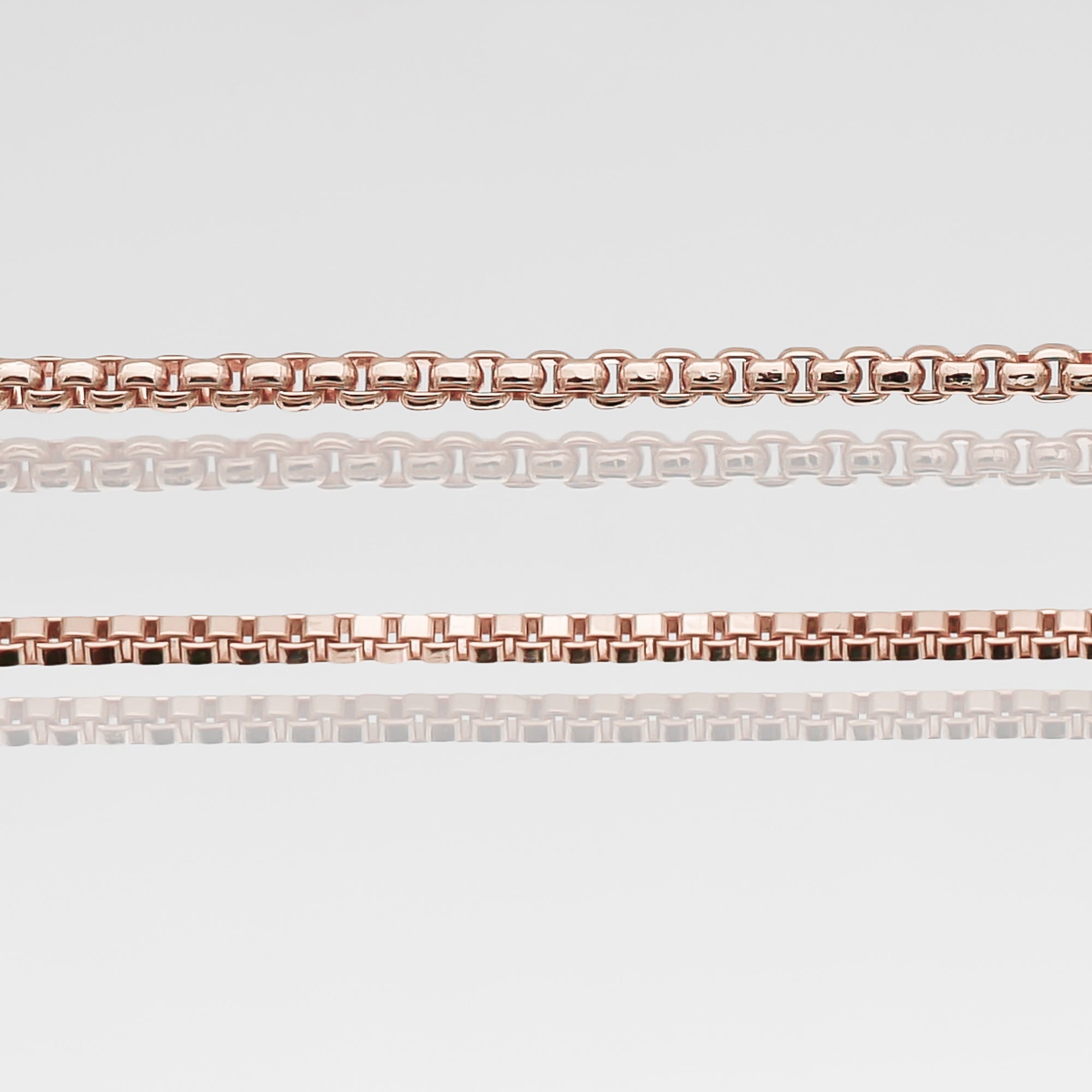 Chain Style, Box or Round Box Chain in Rose Gold