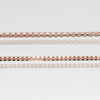 Chain Style, Box or Round Box Chain in Rose Gold