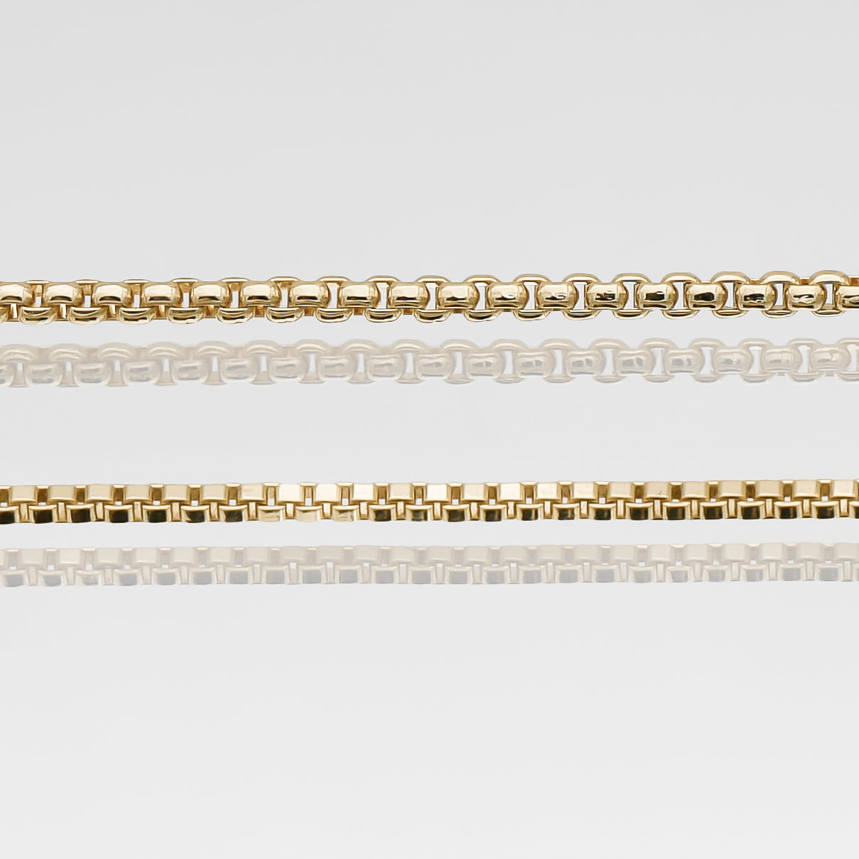 Chain Style, Box or Round Box Chain in Gold
