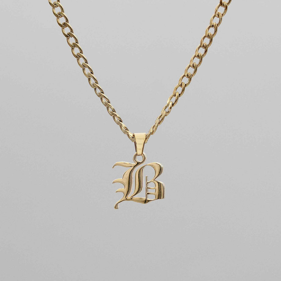 Cubana Initial Necklace in 18k gold plated from PRYA