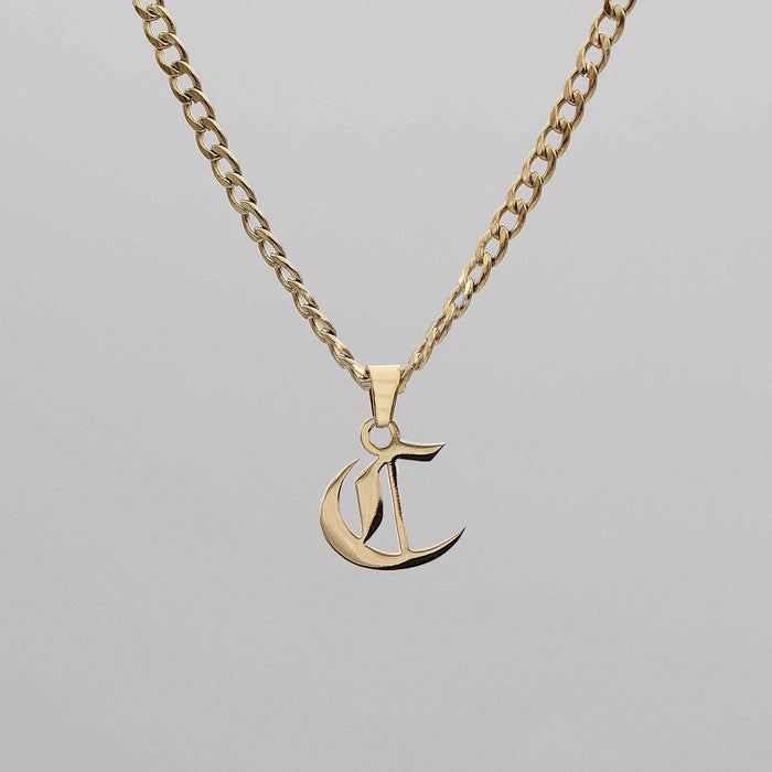 Cubana Initial Necklace in 18k gold plated from PRYA