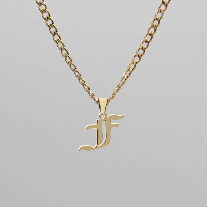Cubana Initial Necklace in 18k gold plated from PRYA