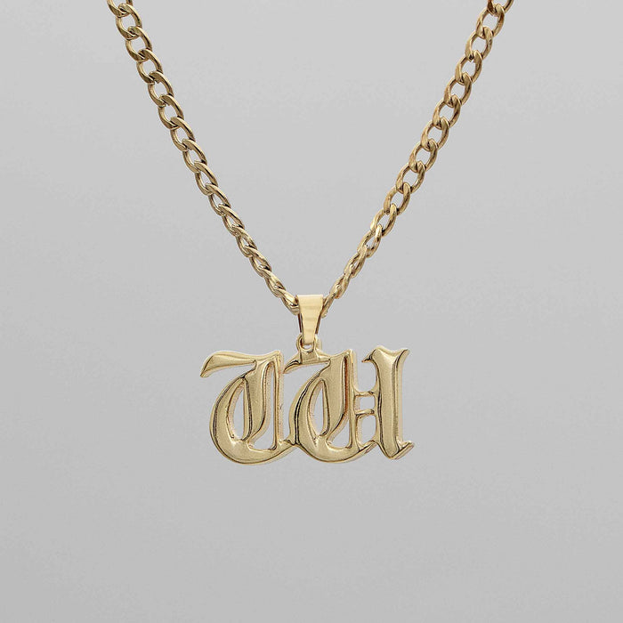 Cubana Initial Necklace in 18k gold plated from PRYA