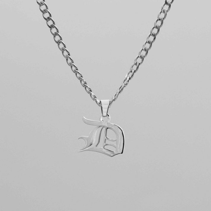 Cubana Initial Necklace in silver plated from PRYA