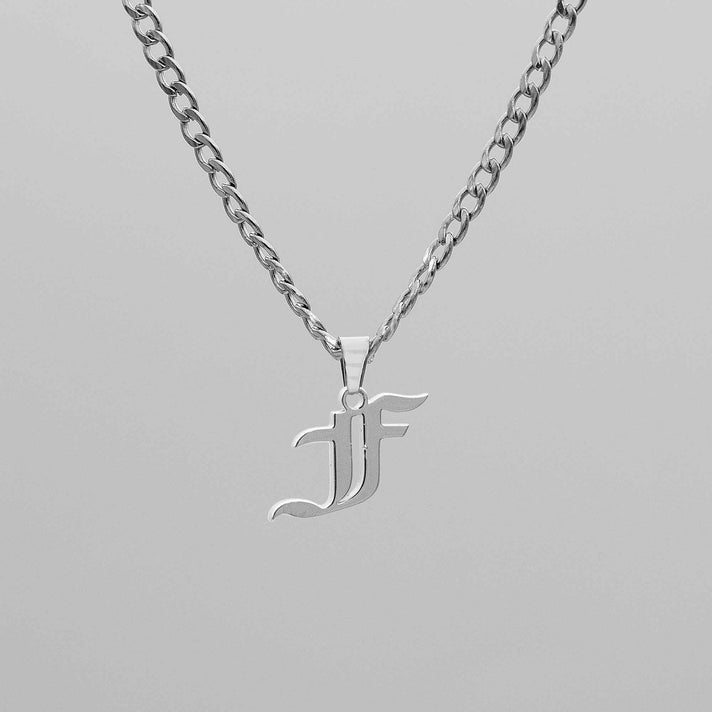 Cubana Initial Necklace in silver plated from PRYA