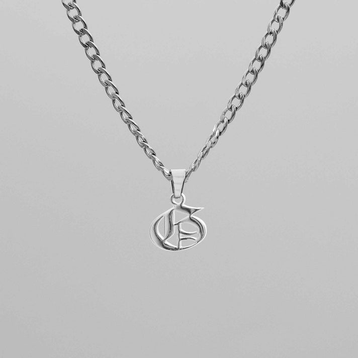 Cubana Initial Necklace in silver plated from PRYA