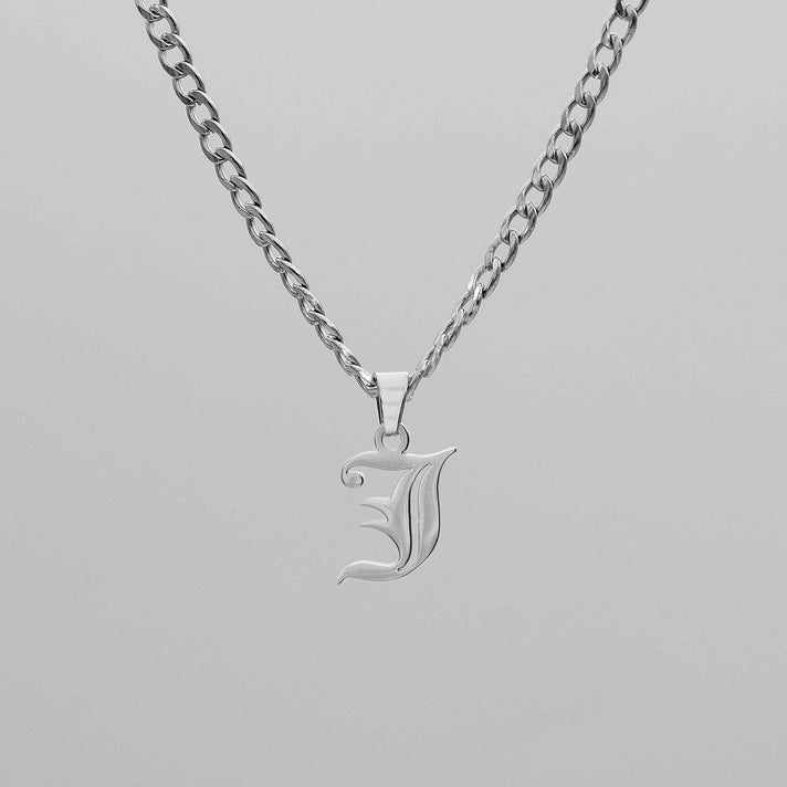 Cubana Initial Necklace in silver plated from PRYA