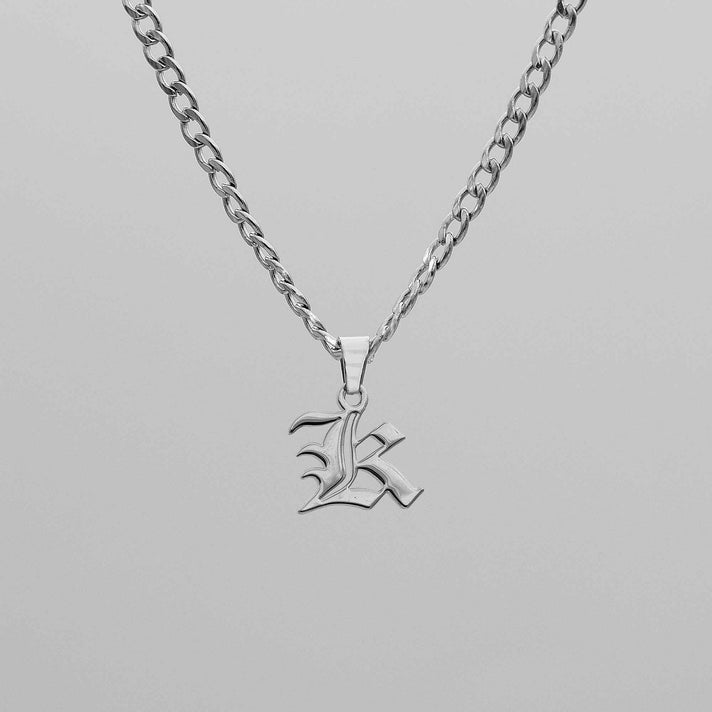 Cubana Initial Necklace in silver plated from PRYA