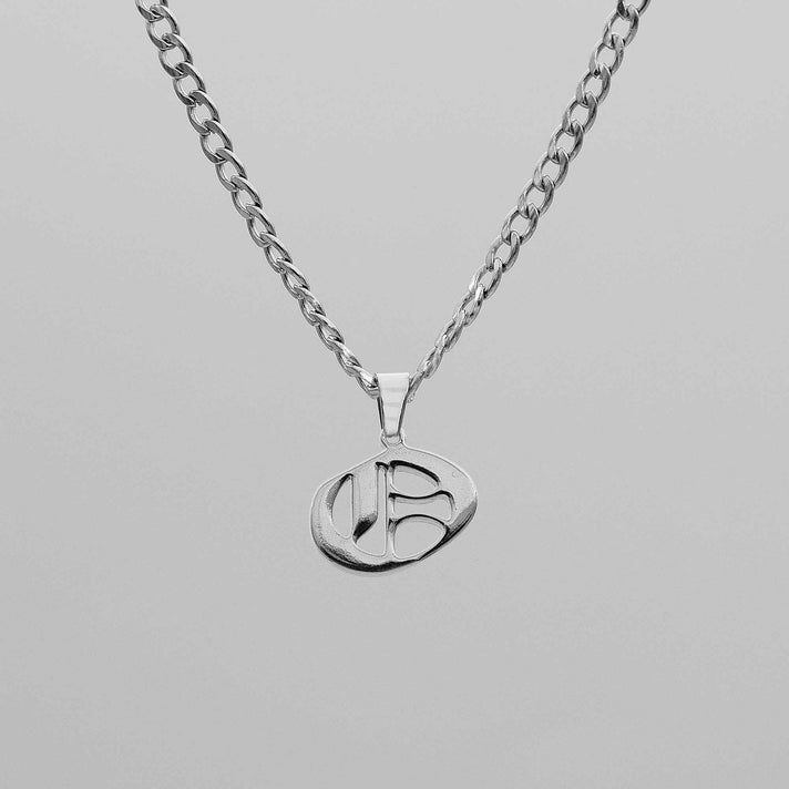 Cubana Initial Necklace in silver plated from PRYA