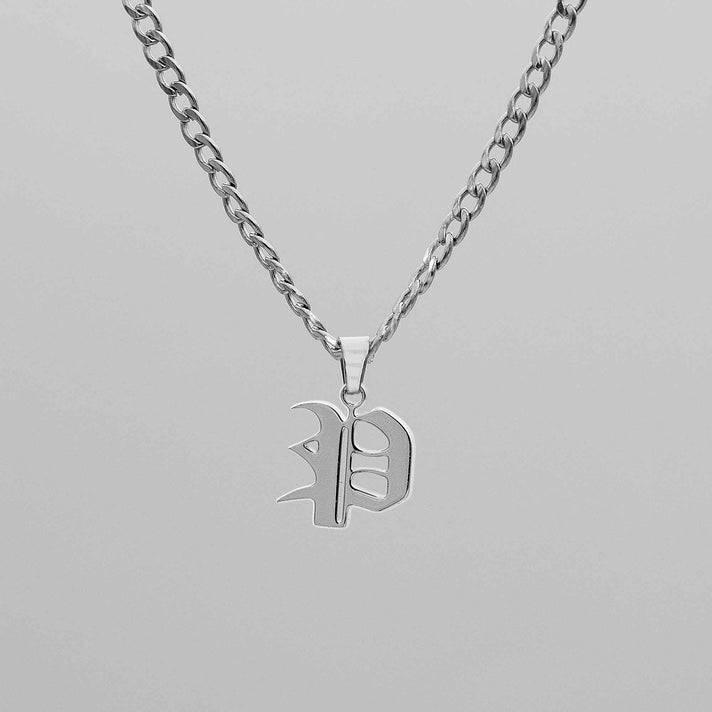 Cubana Initial Necklace in silver plated from PRYA