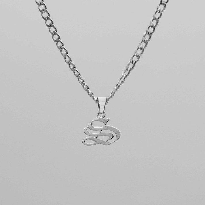 Cubana Initial Necklace in silver plated from PRYA