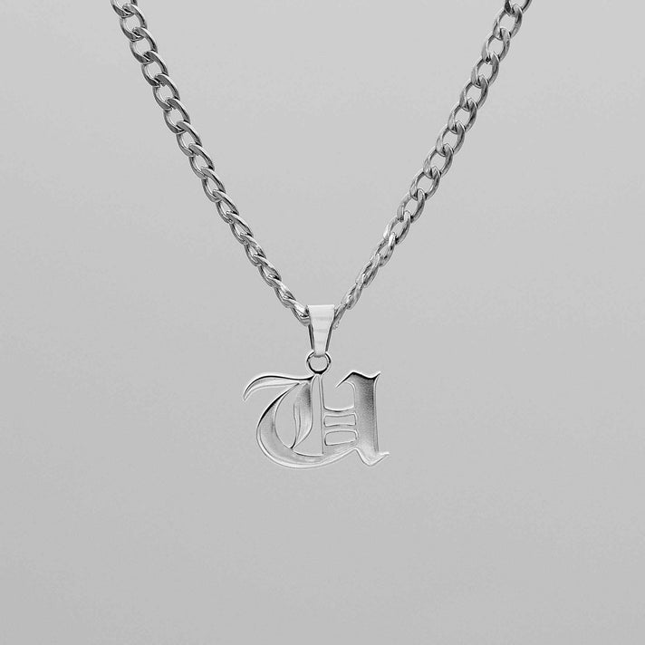 Cubana Initial Necklace in silver plated from PRYA