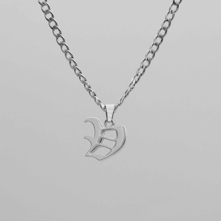 Cubana Initial Necklace in silver plated from PRYA