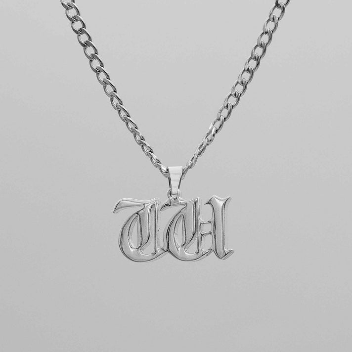 Cubana Initial Necklace in silver plated from PRYA