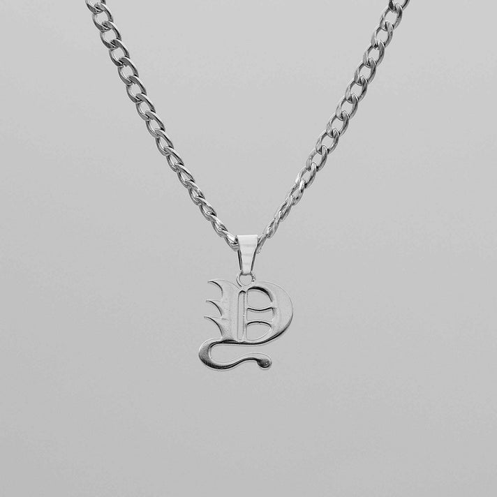 Cubana Initial Necklace in silver plated from PRYA